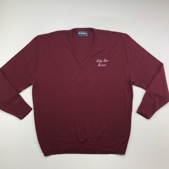 Vintage 80s Lake Erie Screw Embroidered Made in USA McBriar Sweater Size L/M - Picture 9 of 9